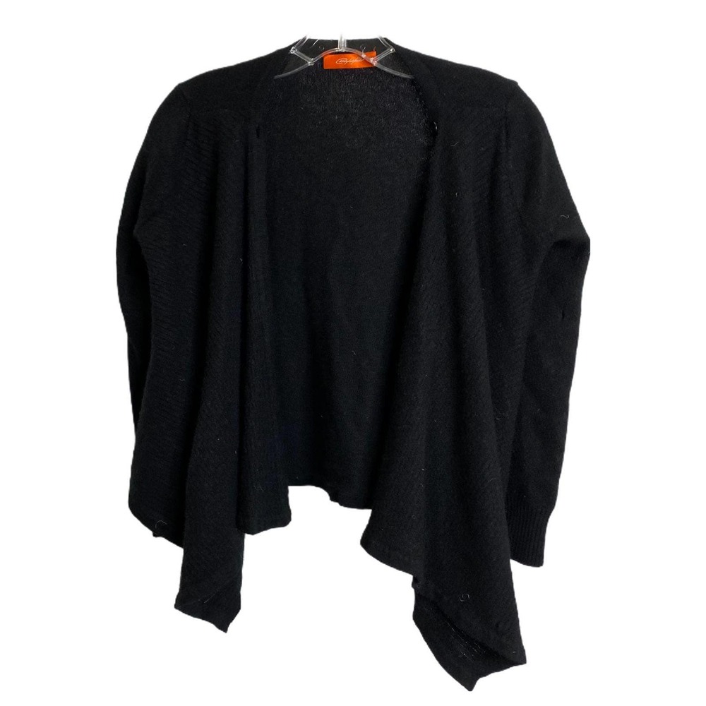 Christopher Fischer Women's Cardigan Cashmere Long Sleeve Black Open Front‎ M/L